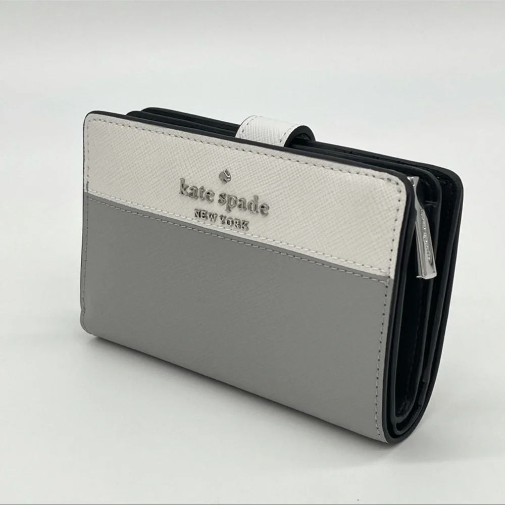 Kate Spade Colorblock Medium Compact Bifold Wallet - Picture 3 of 9